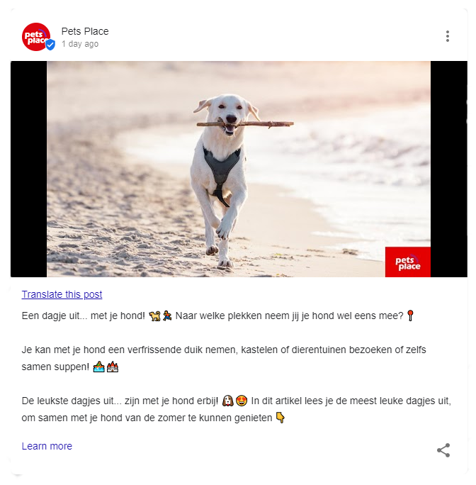 Engaging content google posts