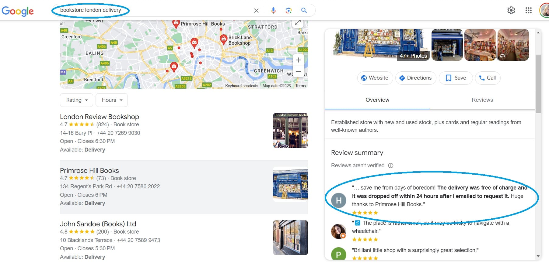 Google pulls up reviews on delivery