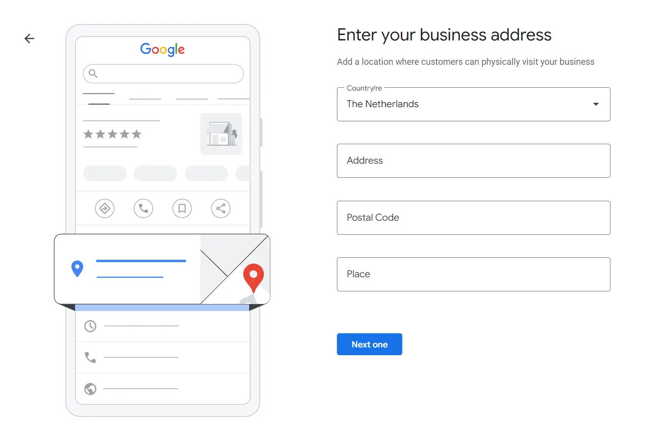 Adding your business address