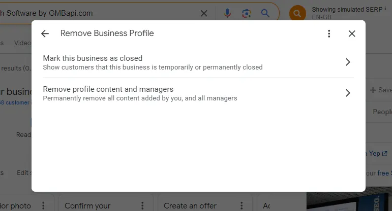 Google Business Profile - Remove Business Profile