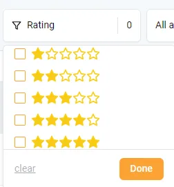 GMBapi Dashboard - Sort by Ratings