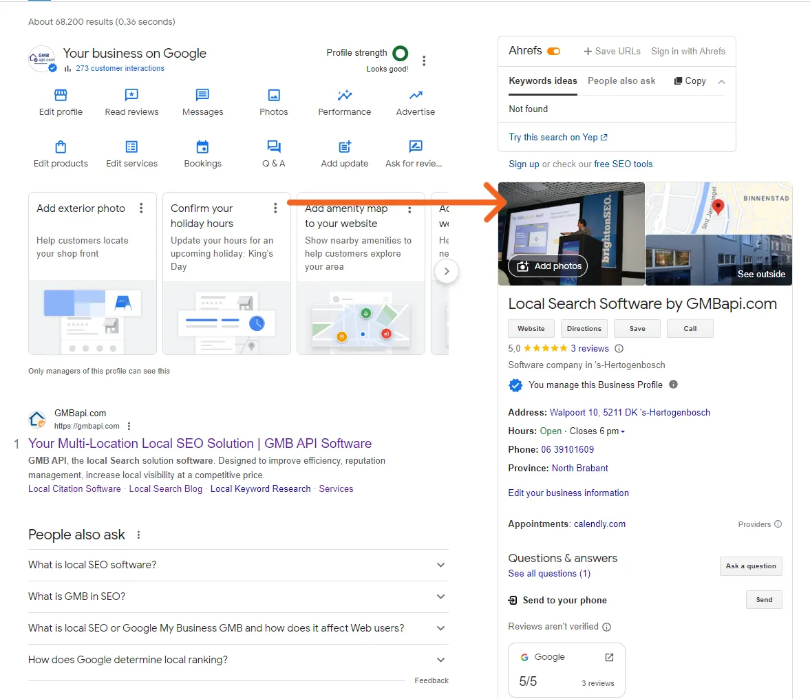 Google Business Profile - Afbeelding gekoppeld aan het profiel