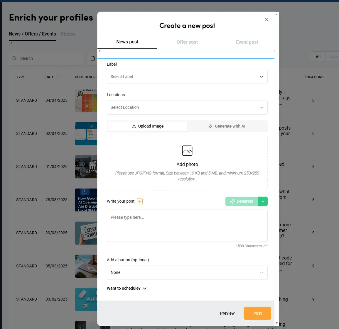 Bulk Posting GBP Feature