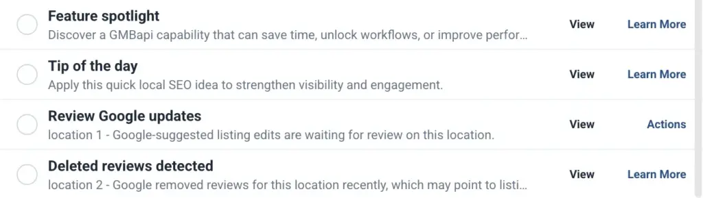 Recomendaciones de GMBapi.com