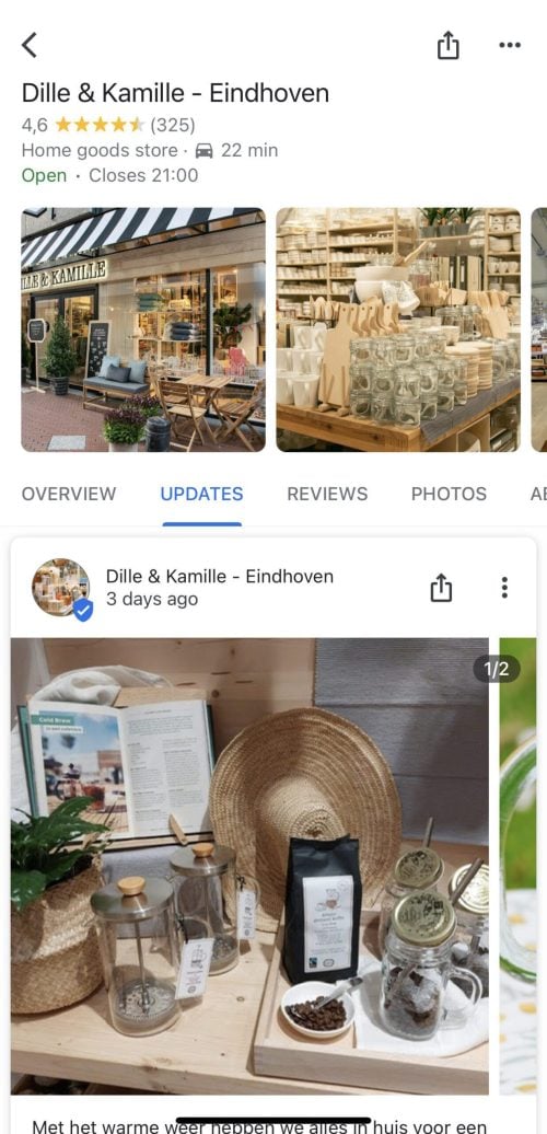 Google Business Profile post with high-resolution photos